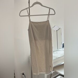 Elegant Cream Linen Dress